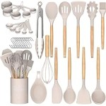 Umite Chef Kitchen Cooking Utensils Set, 33 pcs Non-Stick Silicone Cooking Kitchen Utensils Spatula Set with Holder, Wooden Handle Silicone Kitchen Gadgets Utensil Set (Khaki) Umite Chef Kitchen Cooking Utensils Set, 33 pcs Non-Stick Silicone Cooking Kitchen Utensils Spatula Set with Holder, Wooden Handle Silicone Kitchen Gadgets Utensil Set (Khaki)